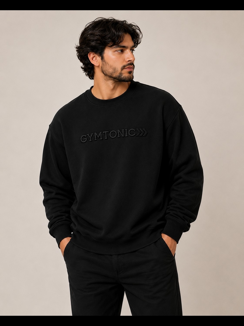 Men's Black Crewneck Sweatshirt